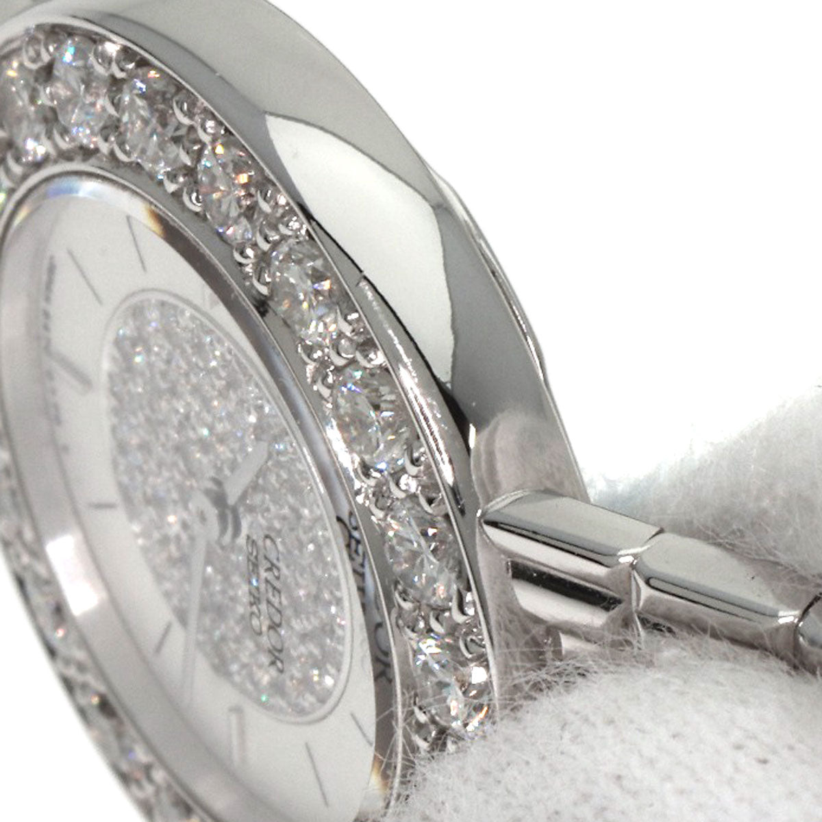 SEIKO CREDOR Bezel Dial Diamond Watches GTWE005 5A70-0380 K18 White Gold/K18 White Gold Ladies