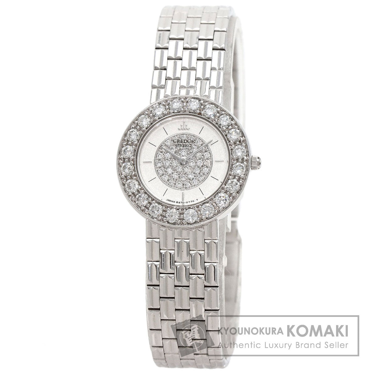 SEIKO CREDOR Bezel Dial Diamond Watches GTWE005 5A70-0380 K18 White Gold/K18 White Gold Ladies