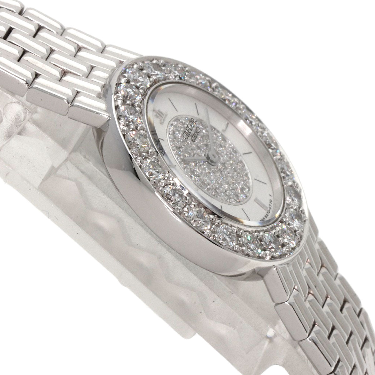 SEIKO CREDOR Bezel Dial Diamond Watches GTWE005 5A70-0380 K18 White Gold/K18 White Gold Ladies