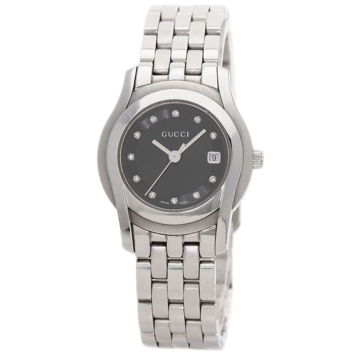GUCCI 11P Diamond Watches 5500L Stainless Steel/Stainless Steel Ladies