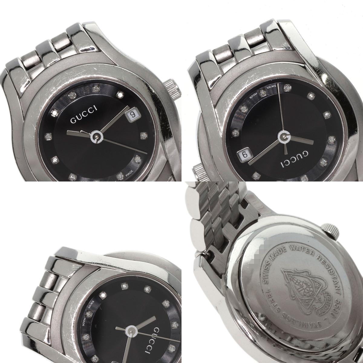 GUCCI 11P Diamond Watches 5500L Stainless Steel/Stainless Steel Ladies