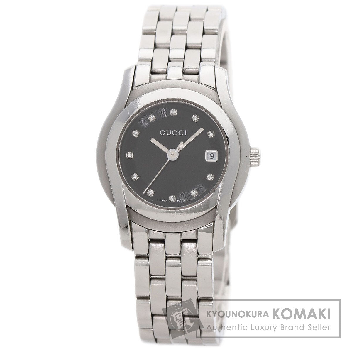GUCCI 11P Diamond Watches 5500L Stainless Steel/Stainless Steel Ladies