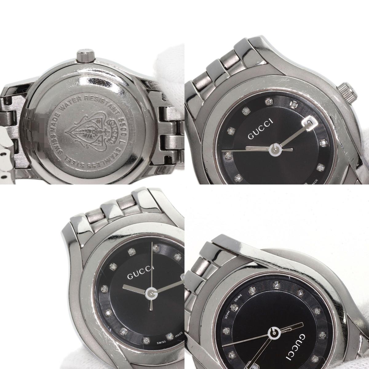 GUCCI 11P Diamond Watches 5500L Stainless Steel/Stainless Steel Ladies