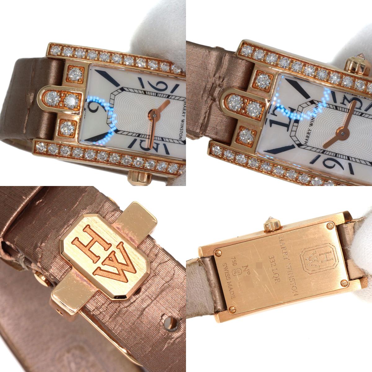 HARRY WINSTON Avenue C Mini Watches 332LQR AVCQHM16RR017 K18 Pink Gold/Satin Ladies