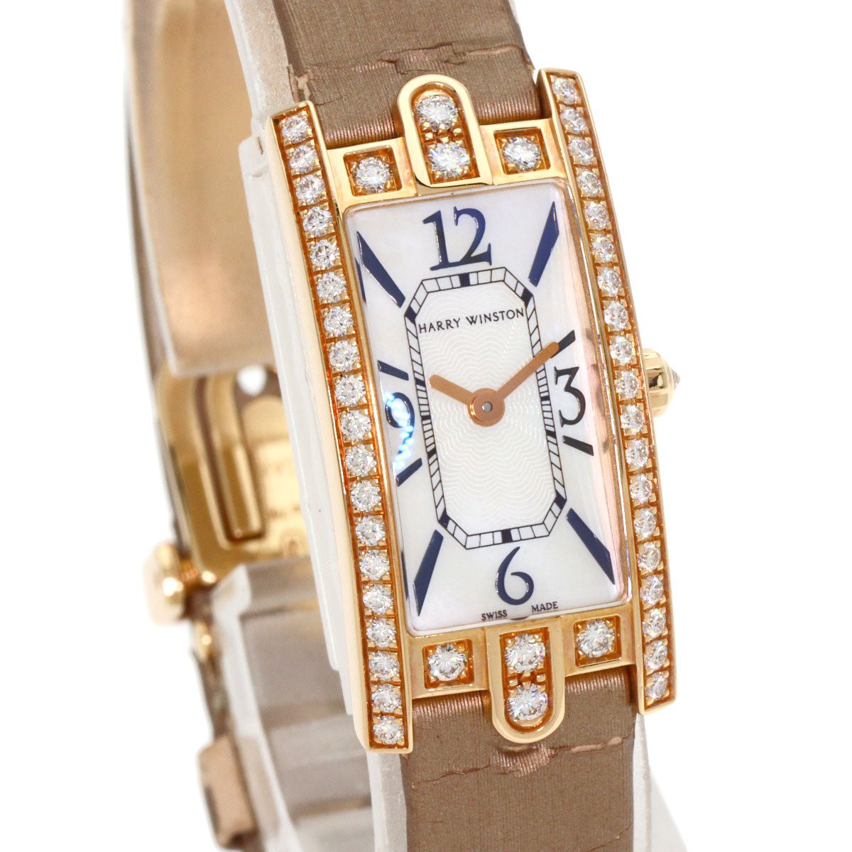 HARRY WINSTON Avenue C Mini Watches 332LQR AVCQHM16RR017 K18 Pink Gold/Satin Ladies