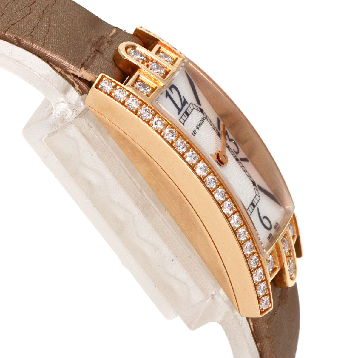 HARRY WINSTON Avenue C Mini Watches 332LQR AVCQHM16RR017 K18 Pink Gold/Satin Ladies