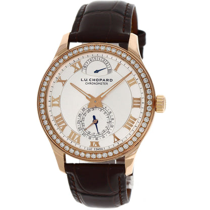 Chopard LUC Quattro Diamond Bezel Watches 171926-5001 K18 Pink Gold/Leather mens