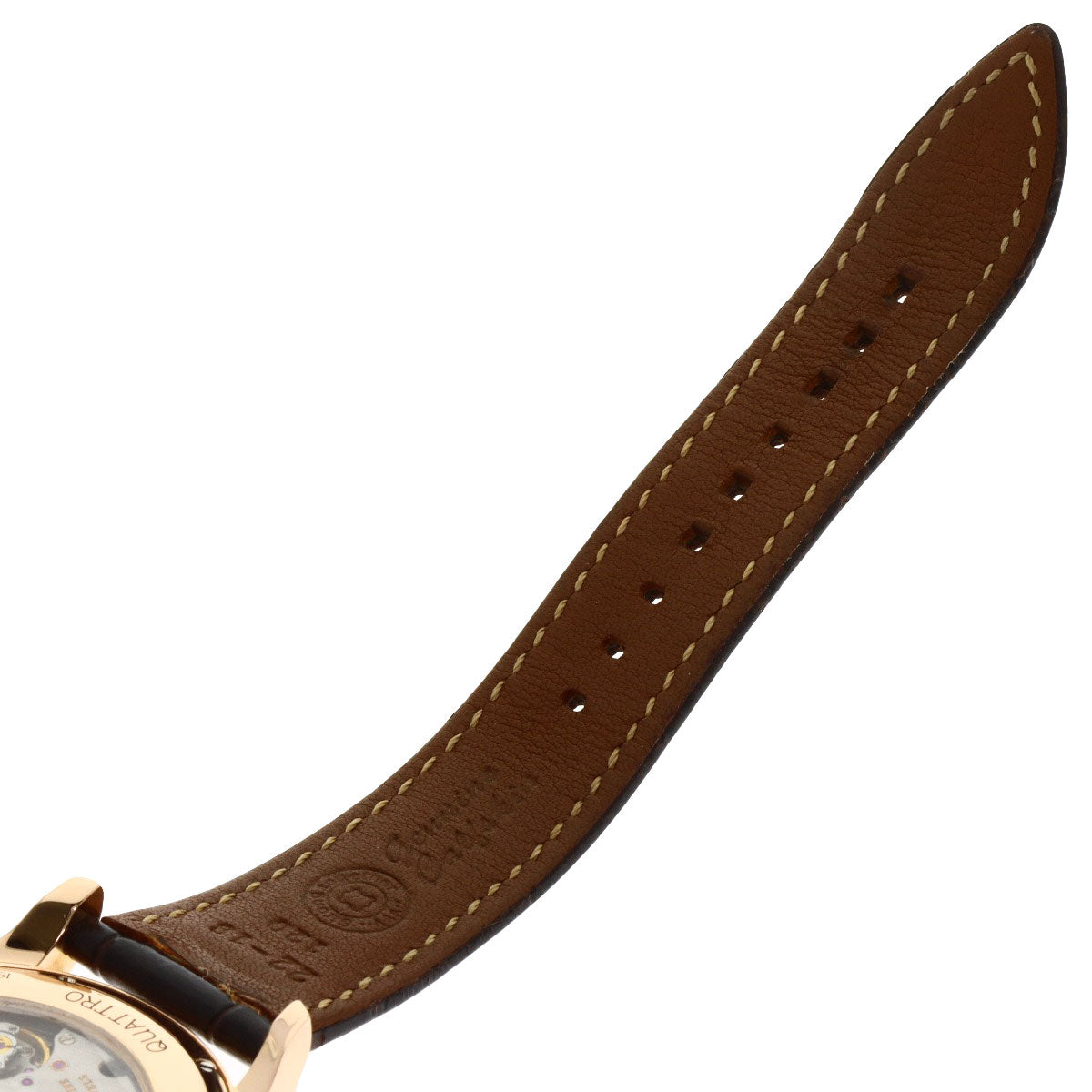Chopard LUC Quattro Diamond Bezel Watches 171926-5001 K18 Pink Gold/Leather mens