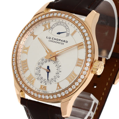 Chopard LUC Quattro Diamond Bezel Watches 171926-5001 K18 Pink Gold/Leather mens
