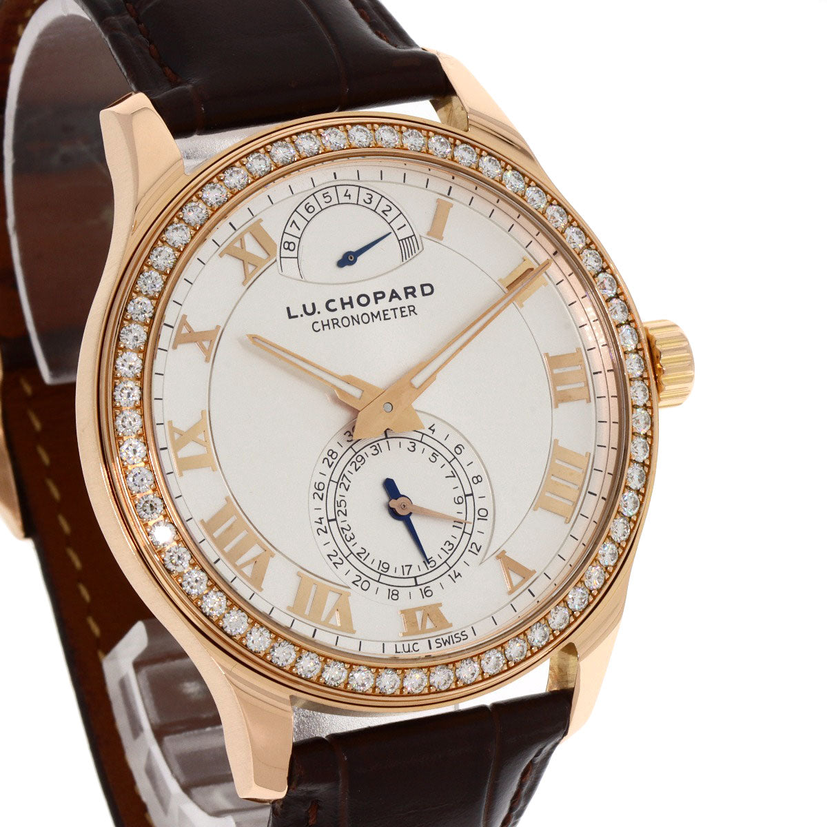 Chopard LUC Quattro Diamond Bezel Watches 171926-5001 K18 Pink Gold/Leather mens