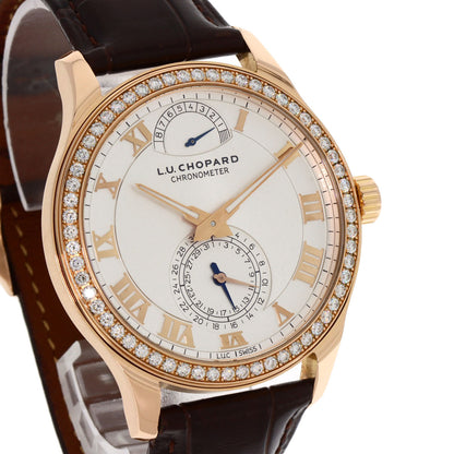 Chopard LUC Quattro Diamond Bezel Watches 171926-5001 K18 Pink Gold/Leather mens