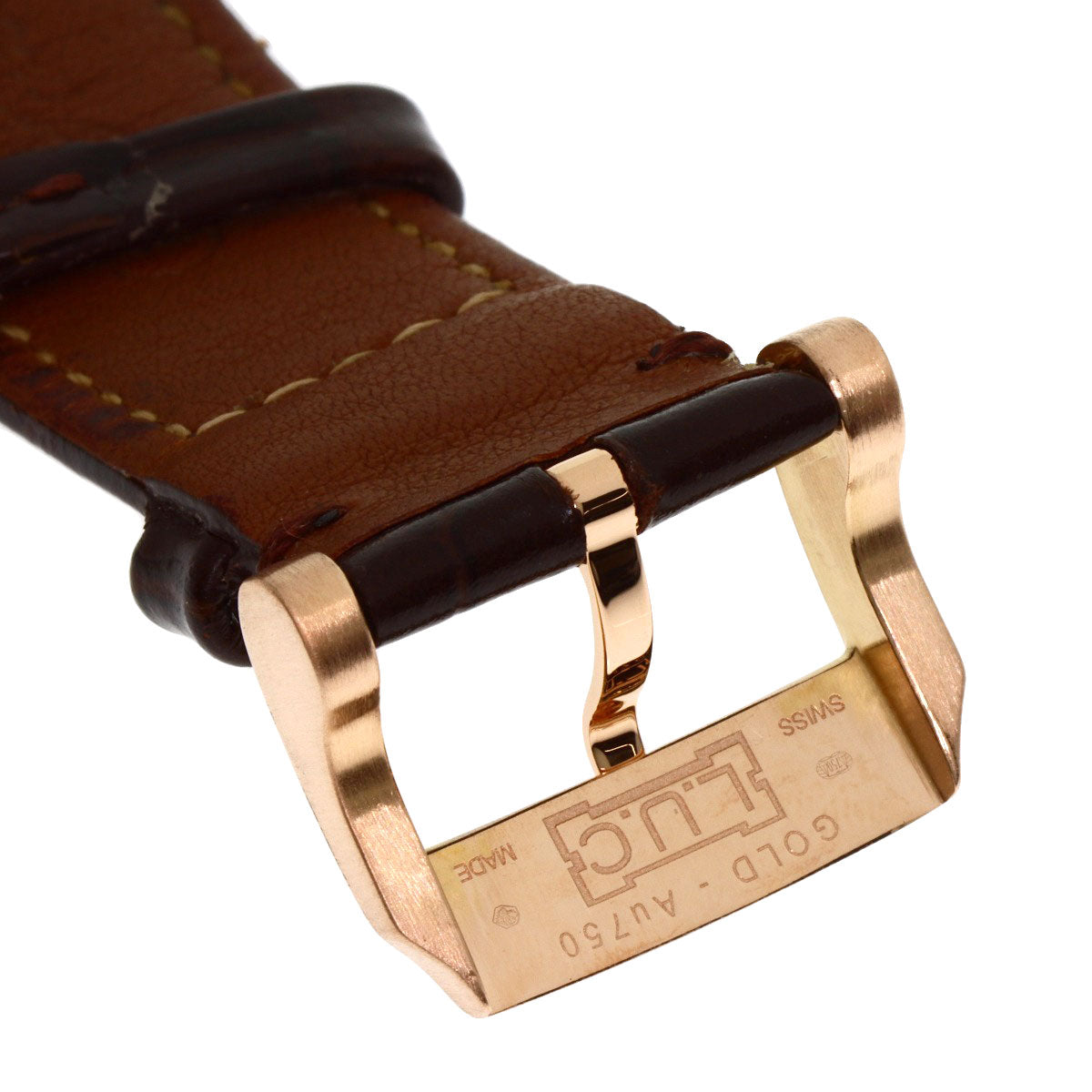 Chopard LUC Quattro Diamond Bezel Watches 171926-5001 K18 Pink Gold/Leather mens