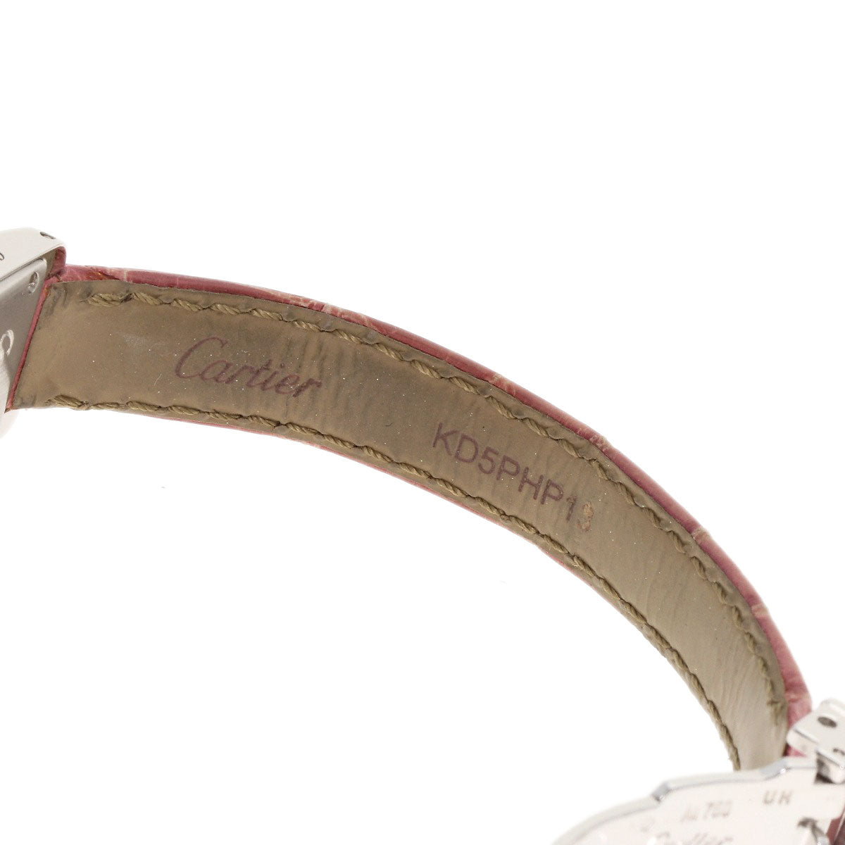 CARTIER Mini tank American Watches WB710015 K18 White Gold/Leather Ladies