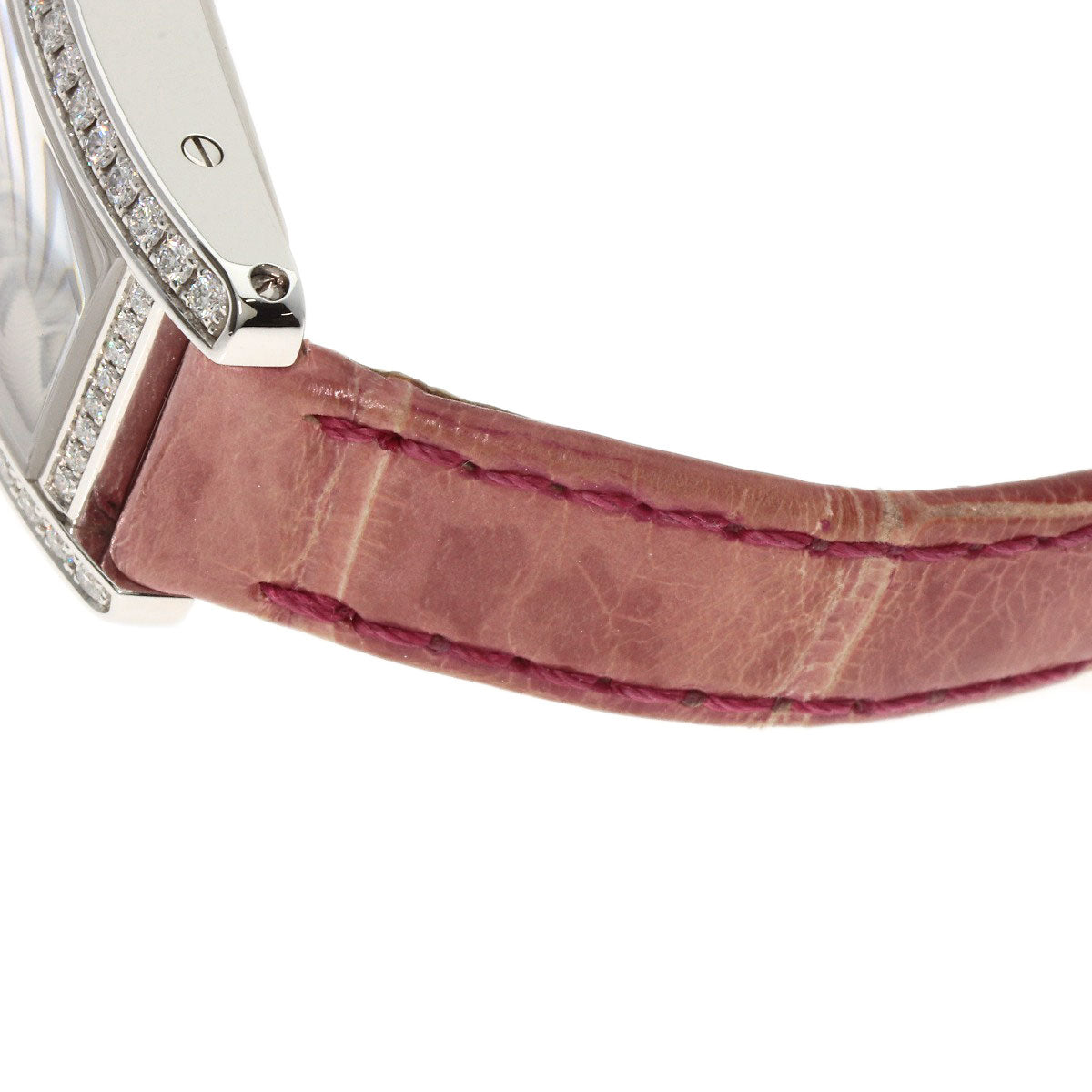 CARTIER Mini tank American Watches WB710015 K18 White Gold/Leather Ladies