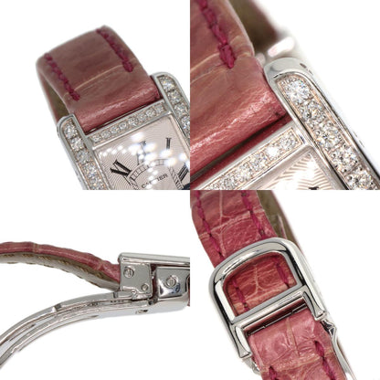 CARTIER Mini tank American Watches WB710015 K18 White Gold/Leather Ladies