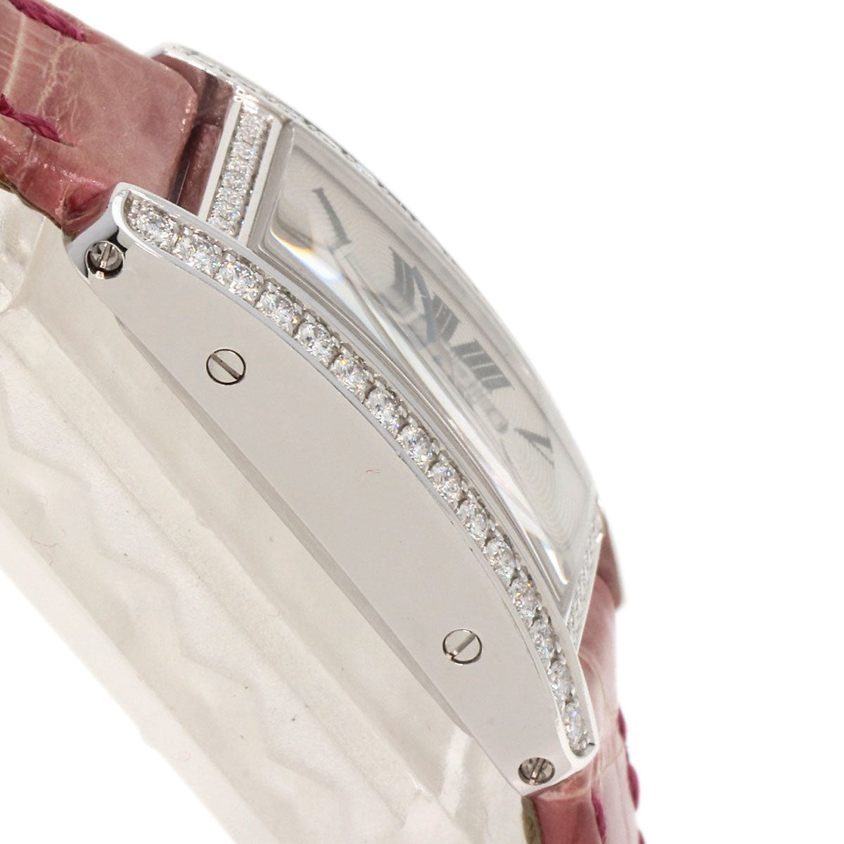 CARTIER Mini tank American Watches WB710015 K18 White Gold/Leather Ladies