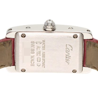 CARTIER Mini tank American Watches WB710015 K18 White Gold/Leather Ladies