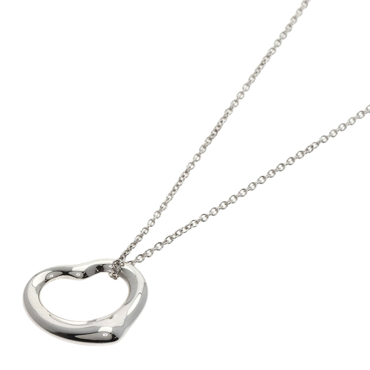 TIFFANY&Co. Open heart Necklace Silver Ladies [Used]