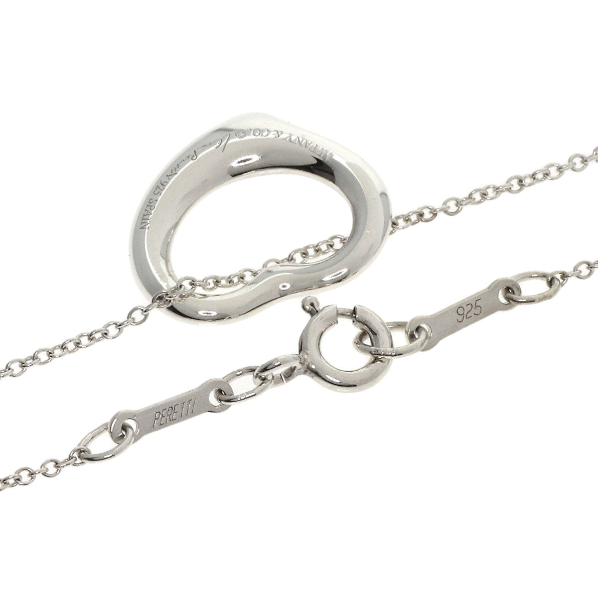 TIFFANY&Co. Open heart Necklace Silver Ladies [Used]