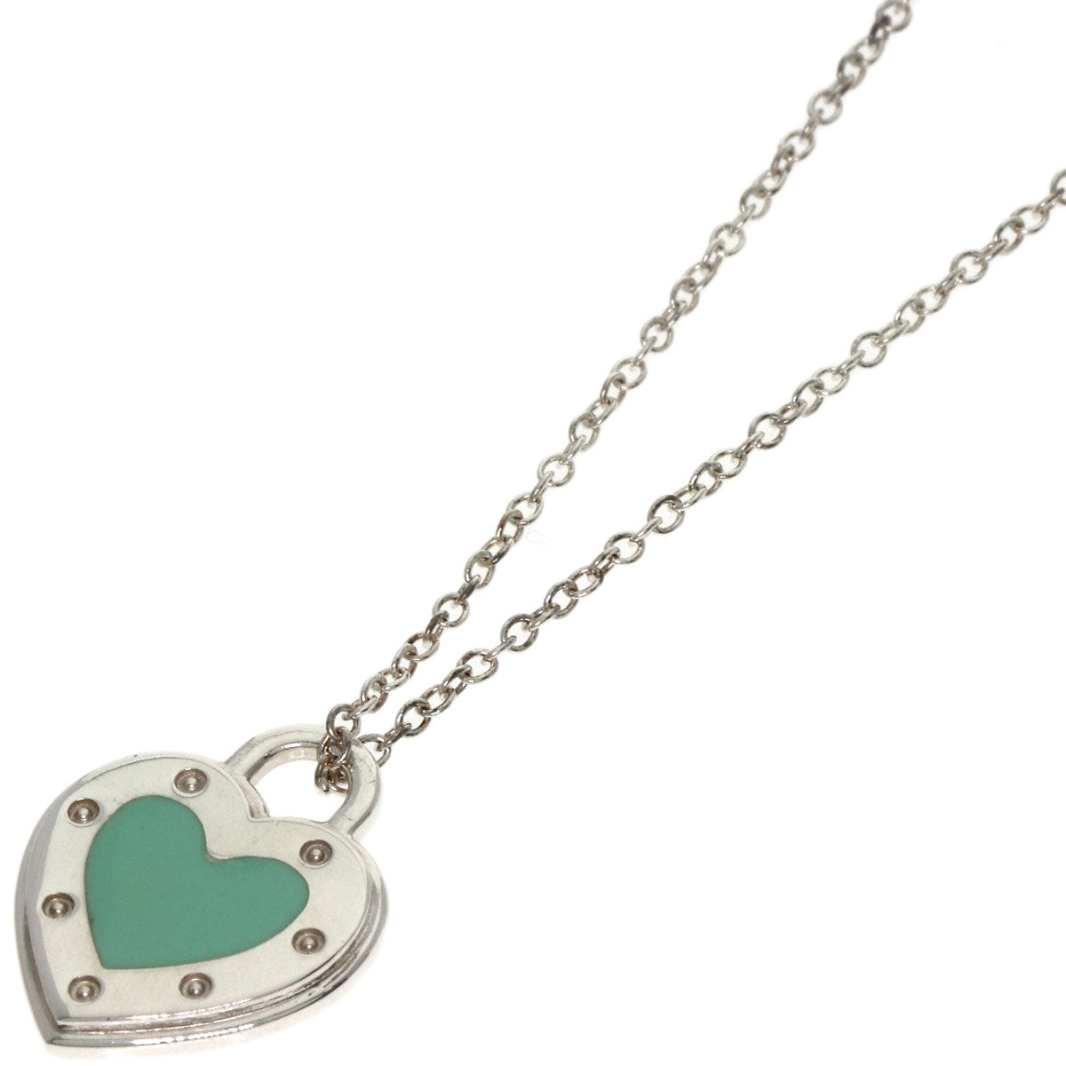 TIFFANY&Co. Return to Love Heart Enamel Necklace Silver Ladies [Used]