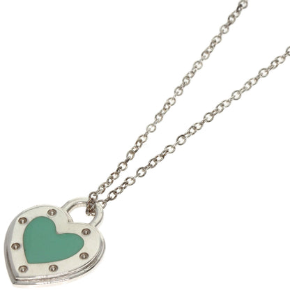 TIFFANY&Co. Return to Love Heart Enamel Necklace Silver Ladies [Used]