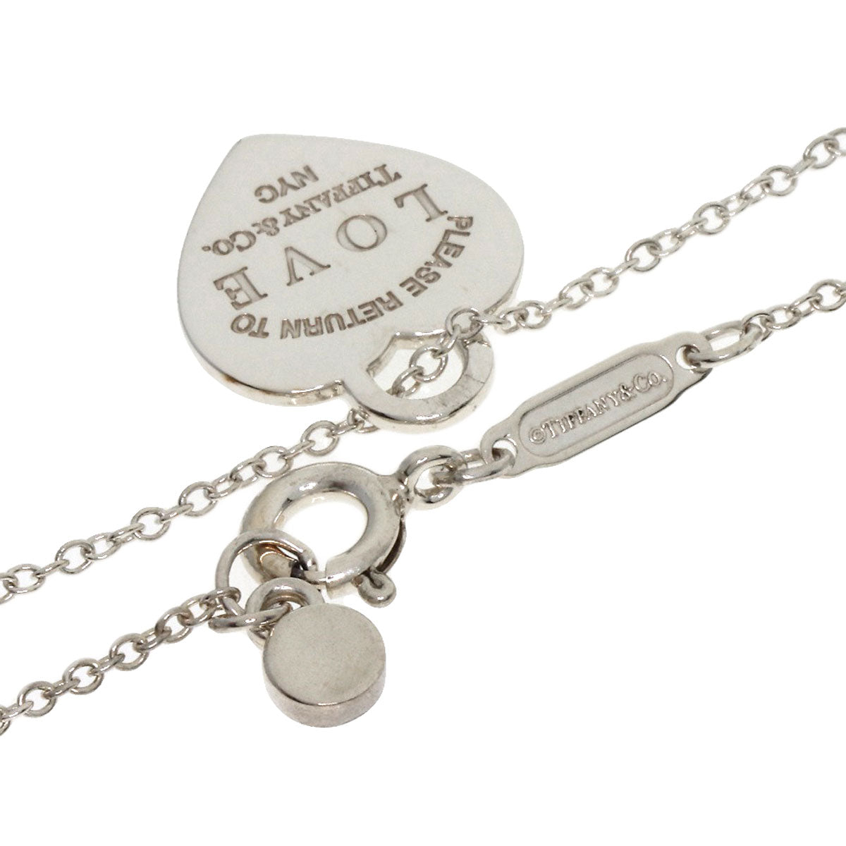 TIFFANY&Co. Return to Love Heart Enamel Necklace Silver Ladies [Used]
