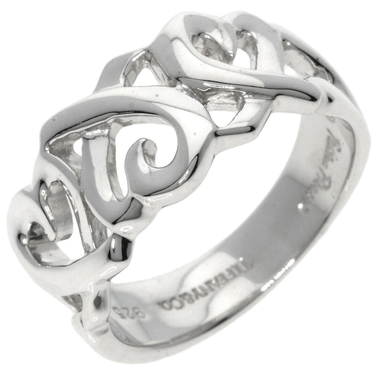 TIFFANY&Co.   Triple rubbing heart Ring  Silver Ladies [Used]