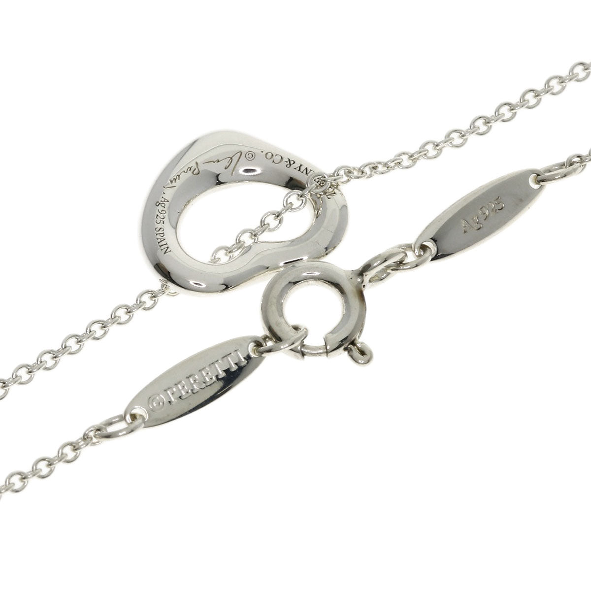 TIFFANY&Co. Open Heart Mini Necklace Silver Ladies [Used]