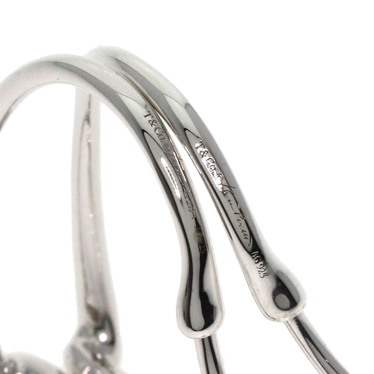 TIFFANY&Co. Open heart hoop earring Silver Ladies [Used]