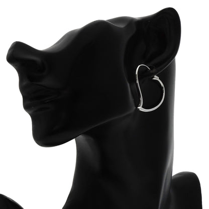 TIFFANY&Co. Open heart hoop earring Silver Ladies [Used]