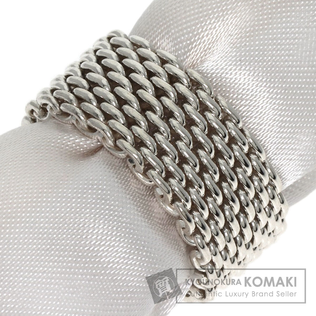 TIFFANY&Co. Somerset mesh Ring Silver Ladies [Used]