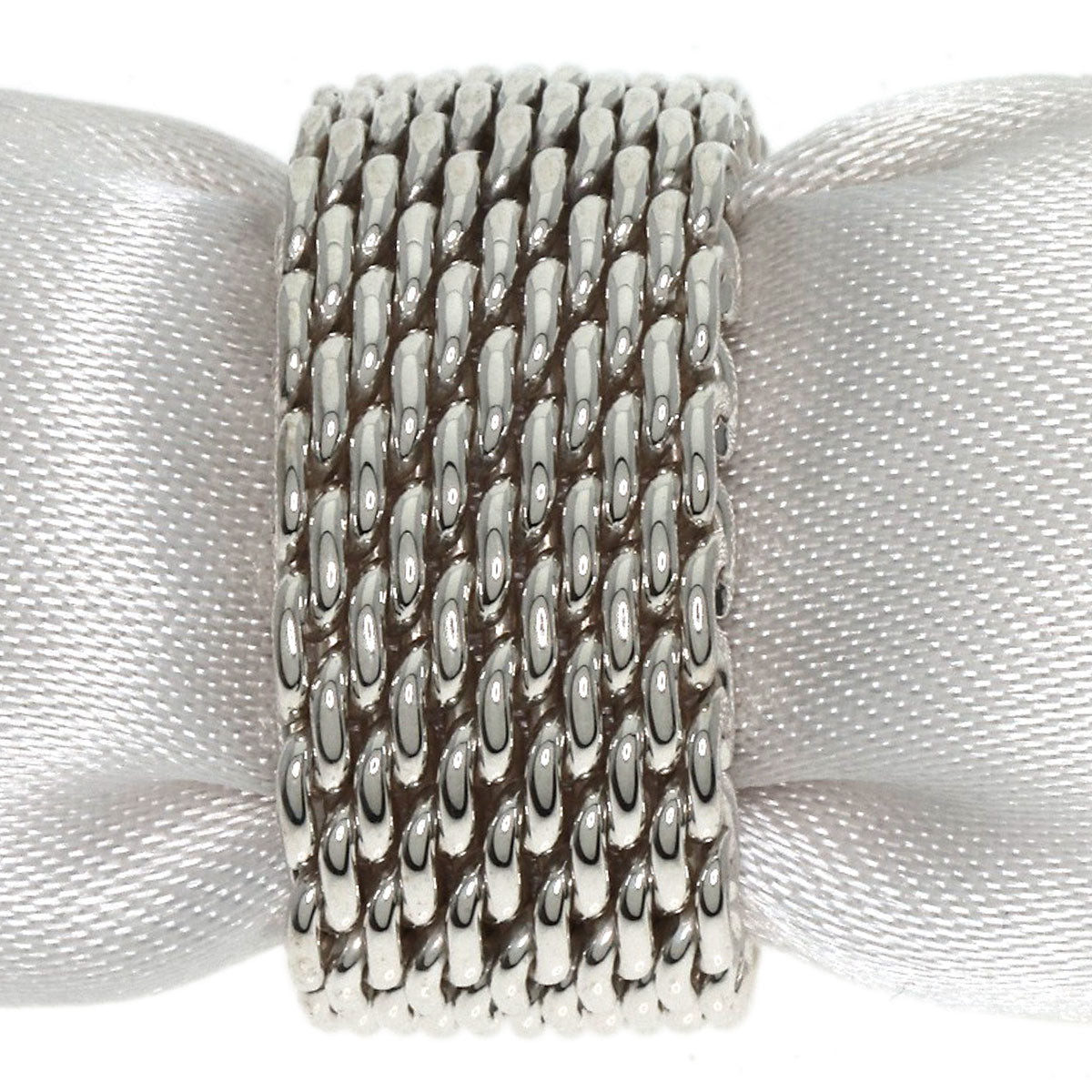 TIFFANY&Co. Somerset mesh Ring Silver Ladies [Used]