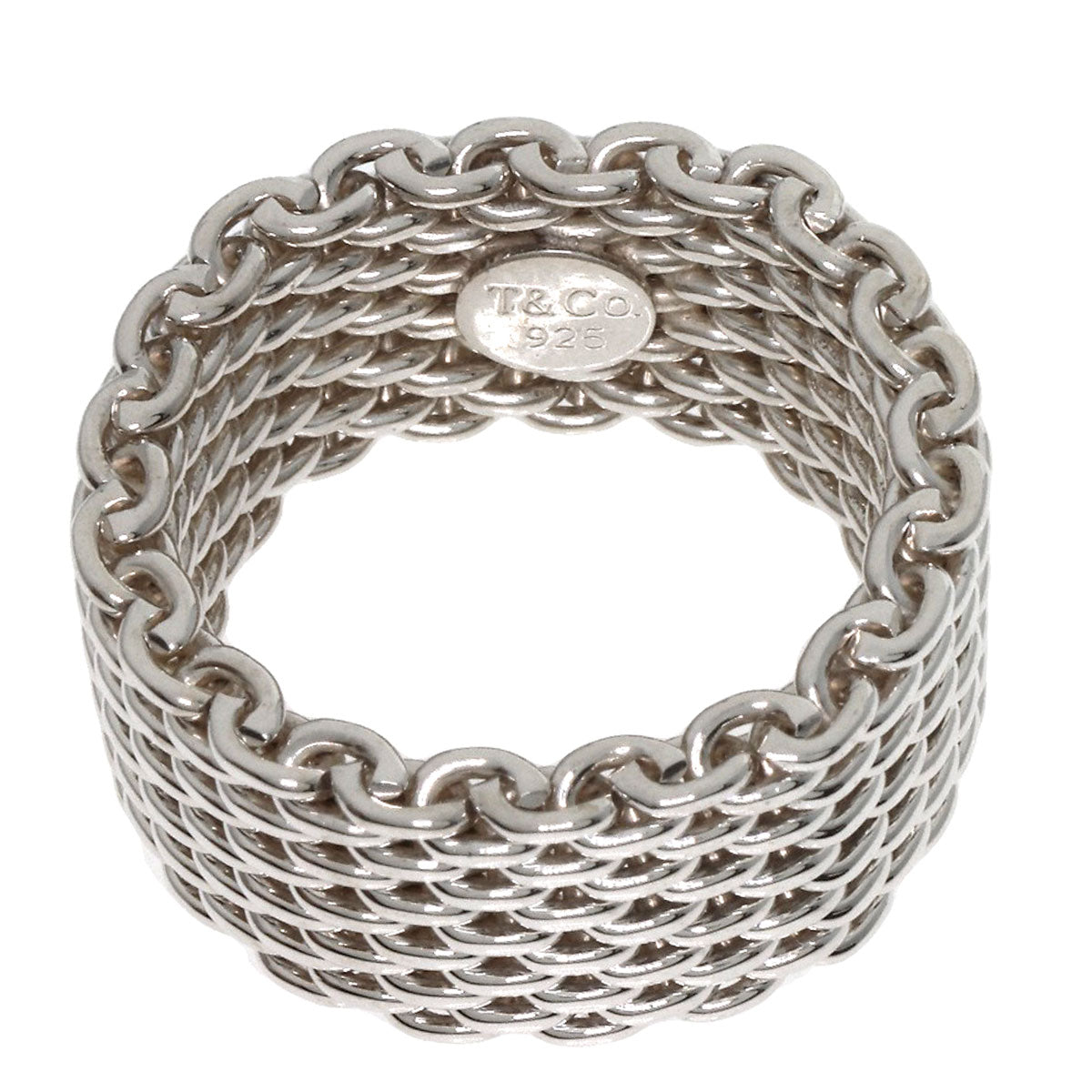 TIFFANY&Co. Somerset mesh Ring Silver Ladies [Used]