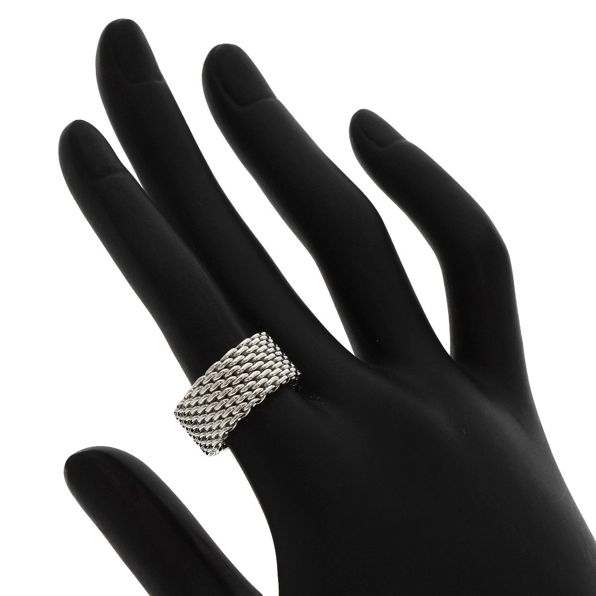 TIFFANY&Co. Somerset mesh Ring Silver Ladies [Used]
