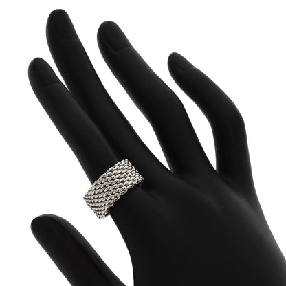 TIFFANY&Co. Somerset mesh Ring Silver Ladies [Used]