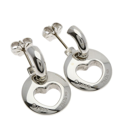 TIFFANY&Co. Pierced Heart earring Silver Ladies [Used]