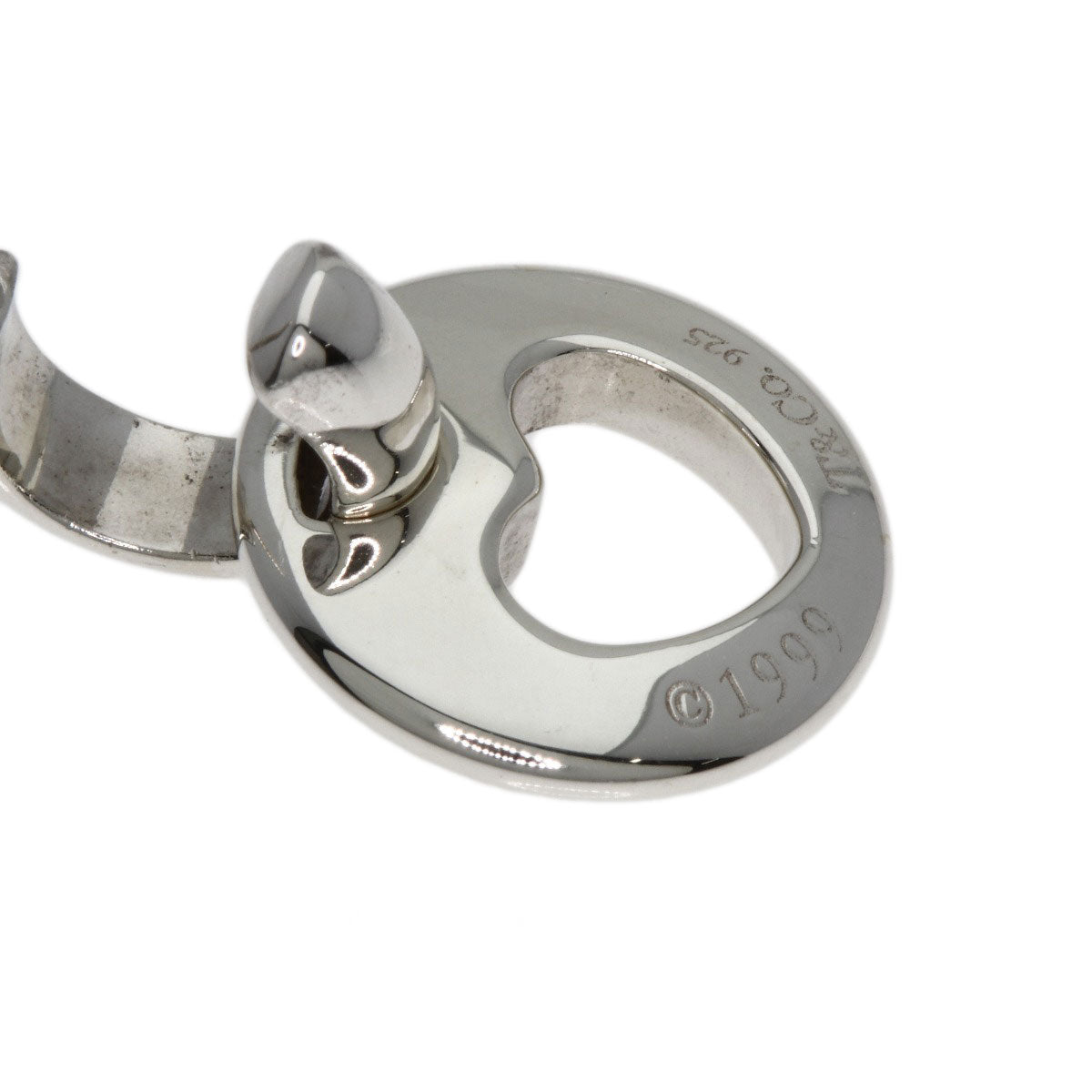 TIFFANY&Co. Pierced Heart earring Silver Ladies [Used]