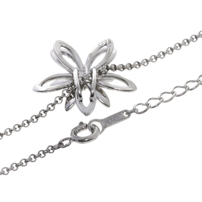 TASAKI Flower motif Diamond with replacement top Necklace Silver Ladies [Used]