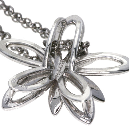 TASAKI Flower motif Diamond with replacement top Necklace Silver Ladies [Used]