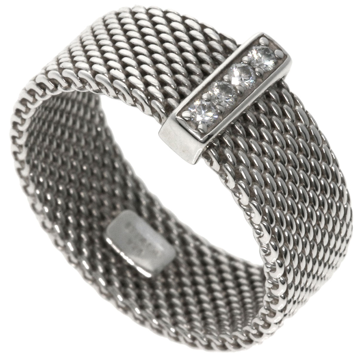 TIFFANY&Co. Somerset Mesh Diamond Ring Silver Ladies [Used]