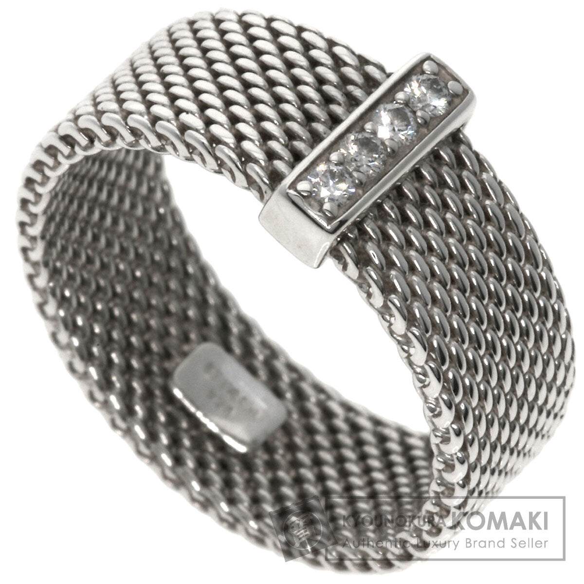 TIFFANY&Co. Somerset Mesh Diamond Ring Silver Ladies [Used]