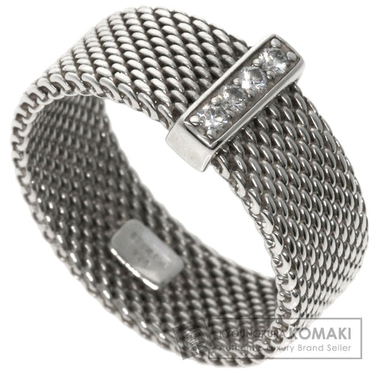 TIFFANY&Co. Somerset Mesh Diamond Ring Silver Ladies [Used]
