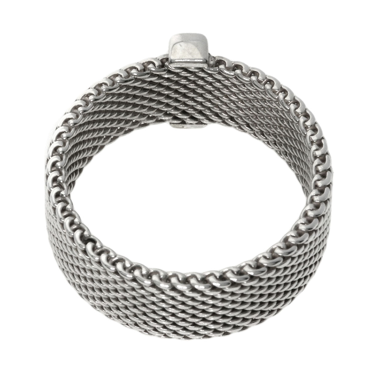TIFFANY&Co. Somerset Mesh Diamond Ring Silver Ladies [Used]