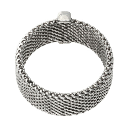 TIFFANY&Co. Somerset Mesh Diamond Ring Silver Ladies [Used]
