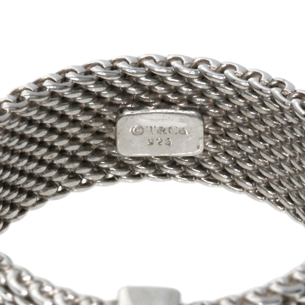 TIFFANY&Co. Somerset Mesh Diamond Ring Silver Ladies [Used]
