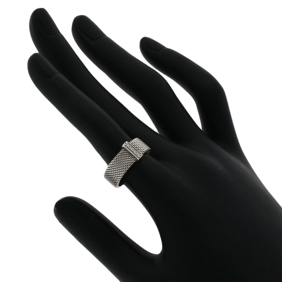 TIFFANY&Co. Somerset Mesh Diamond Ring Silver Ladies [Used]