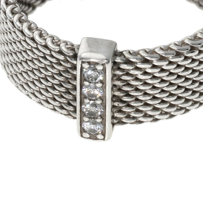 TIFFANY&Co. Somerset Mesh Diamond Ring Silver Ladies [Used]