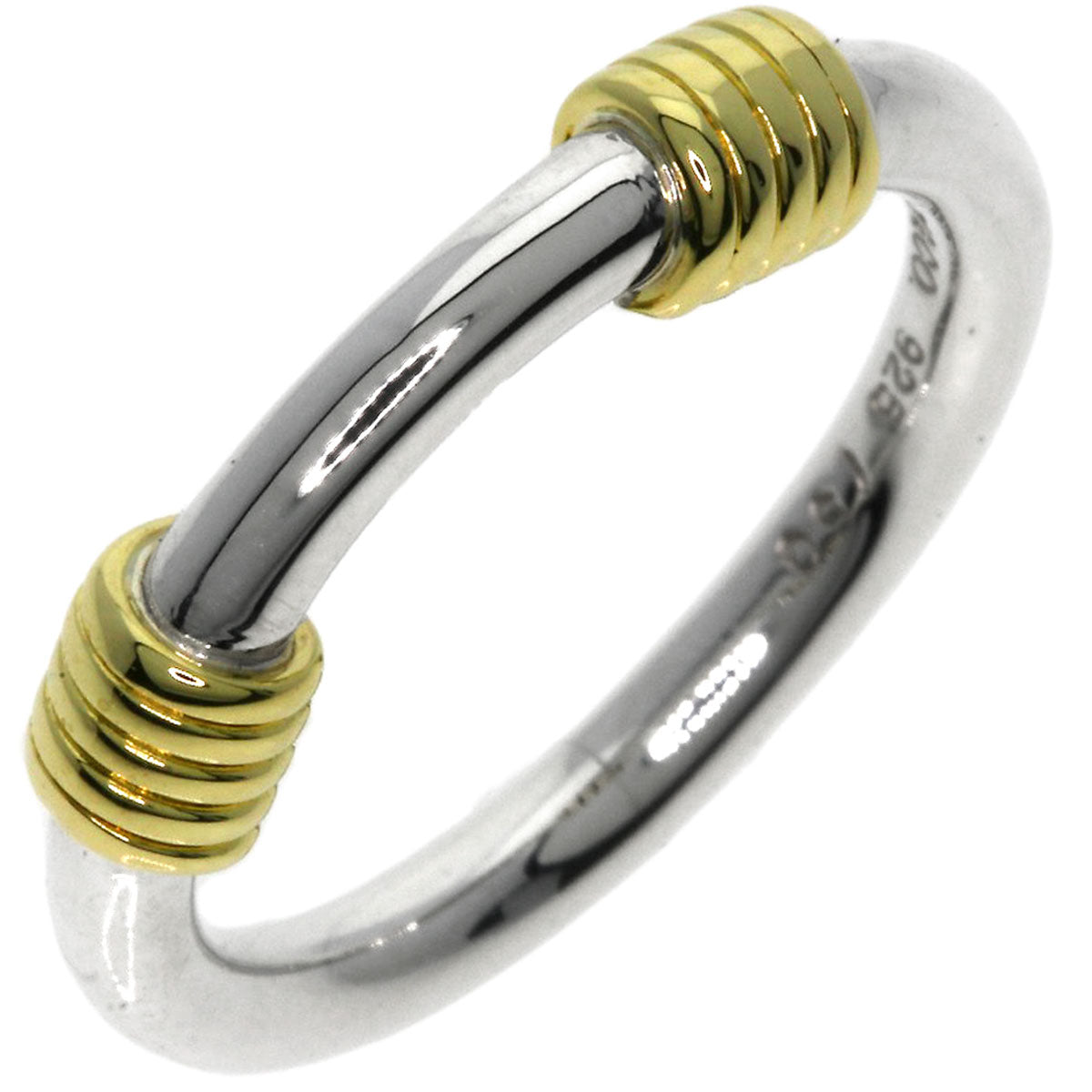TIFFANY&Co. Bandwidth 2Wire Ring Silver 18K Yellow GoldLadies [Used]