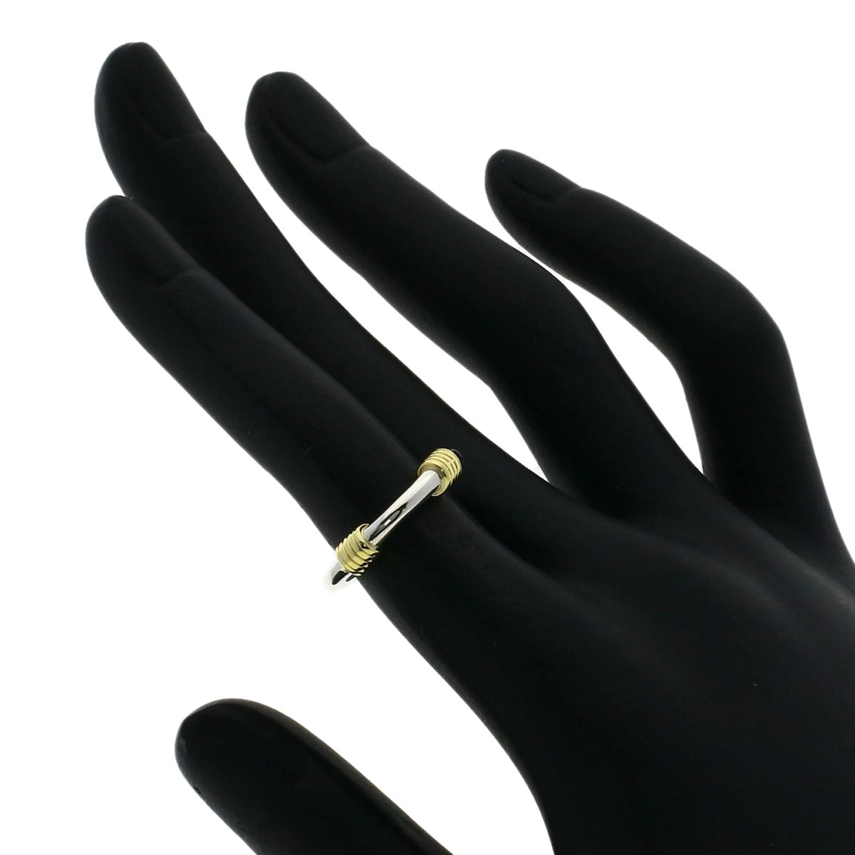 TIFFANY&Co. Bandwidth 2Wire Ring Silver 18K Yellow GoldLadies [Used]