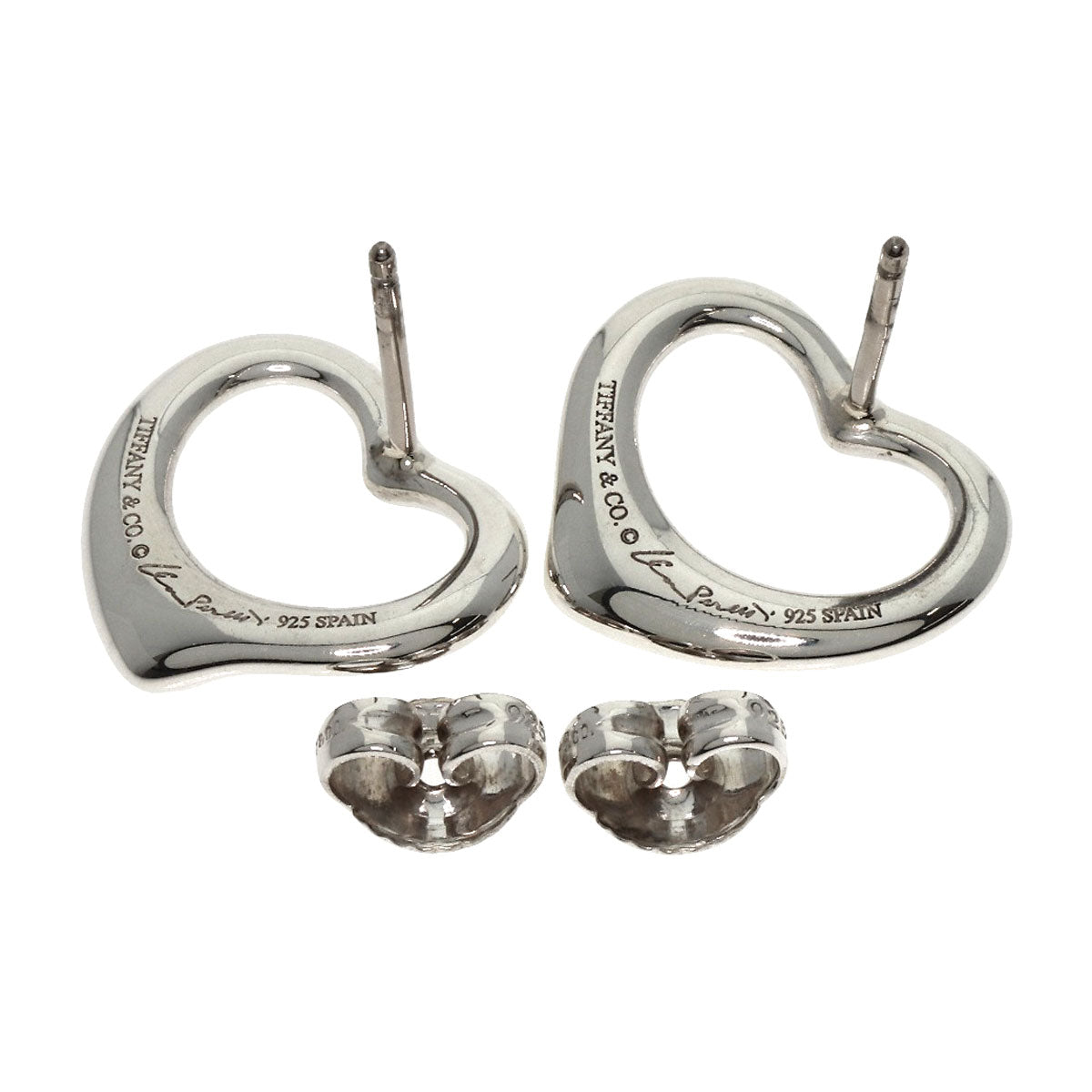 TIFFANY&Co. Open heart earring Silver Ladies [Used]